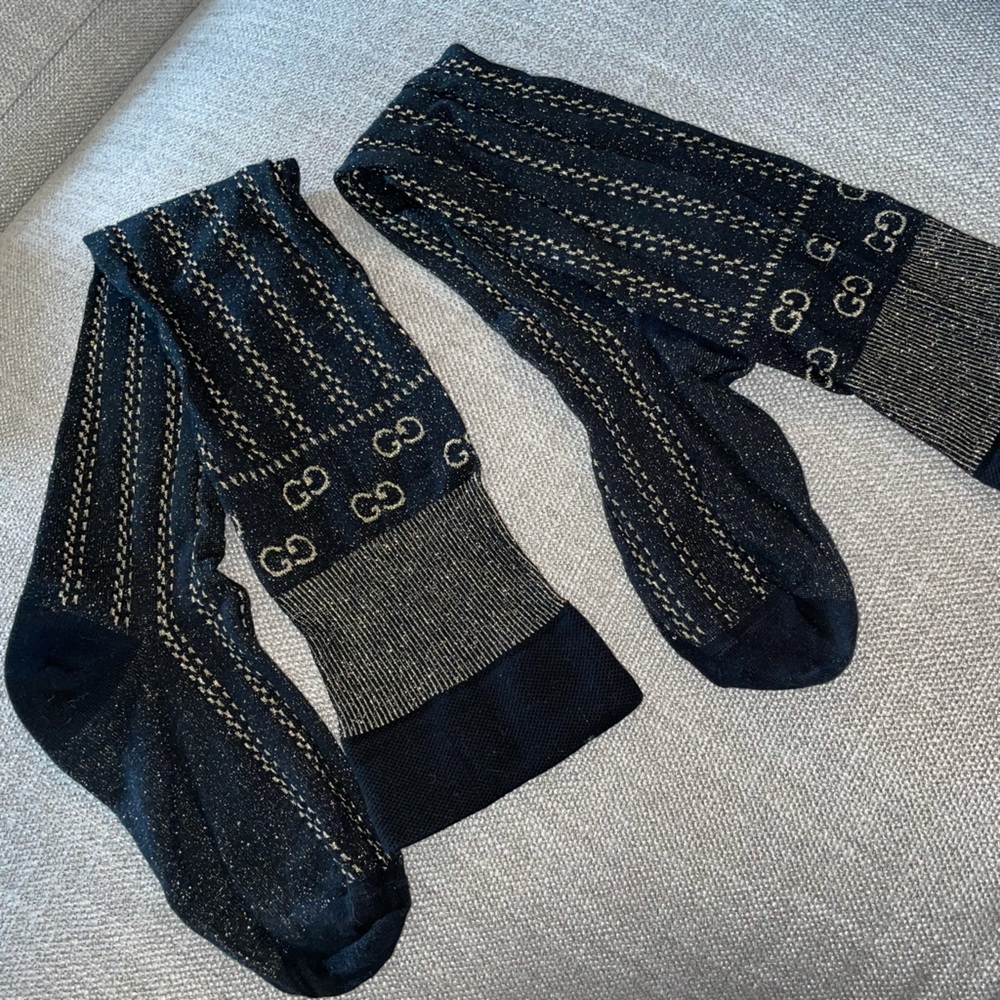 Gucci Socks Balck/Gold size small 6-8